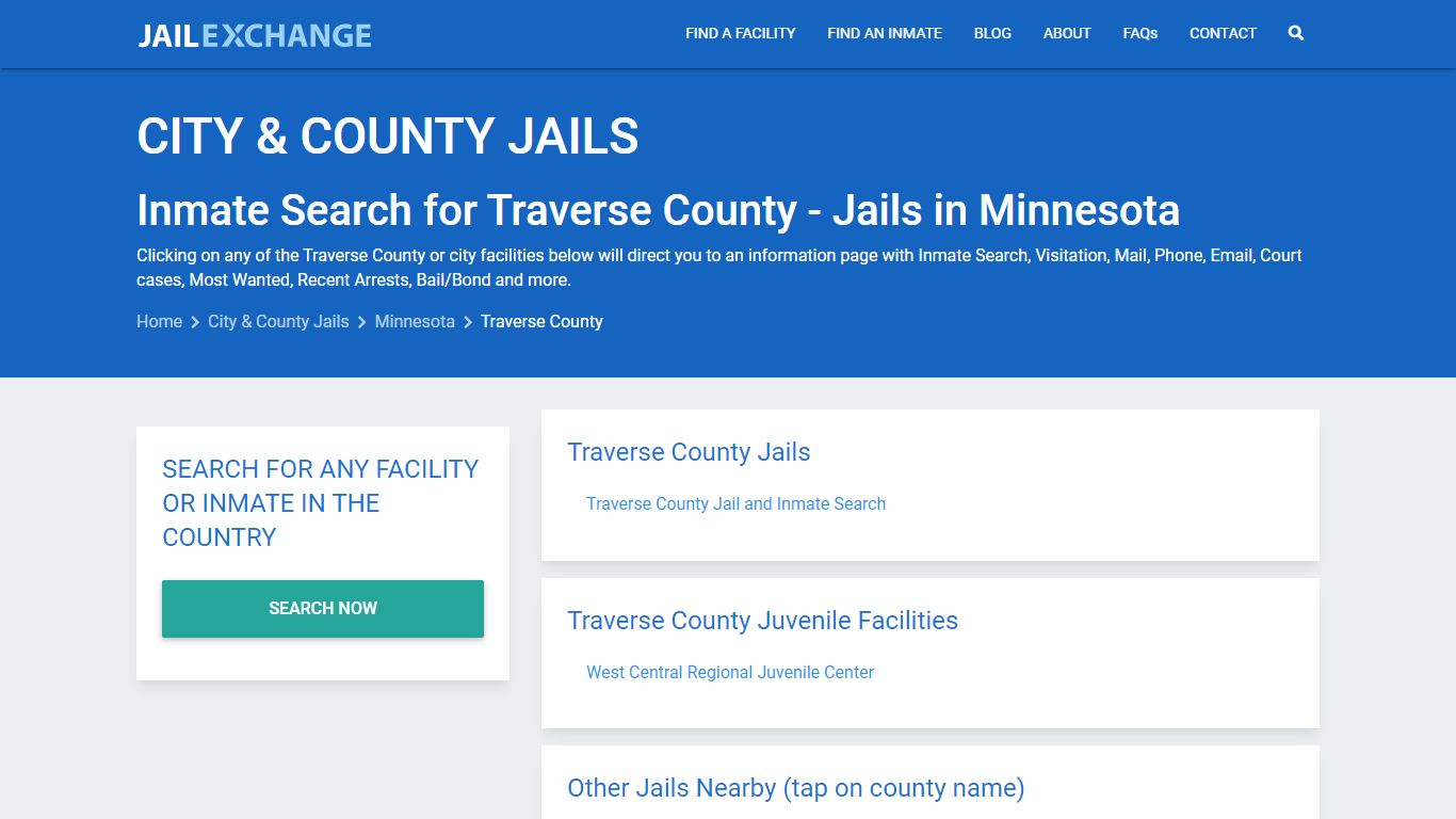 Inmate Search for Traverse County | Jails in Minnesota - Jail Exchange