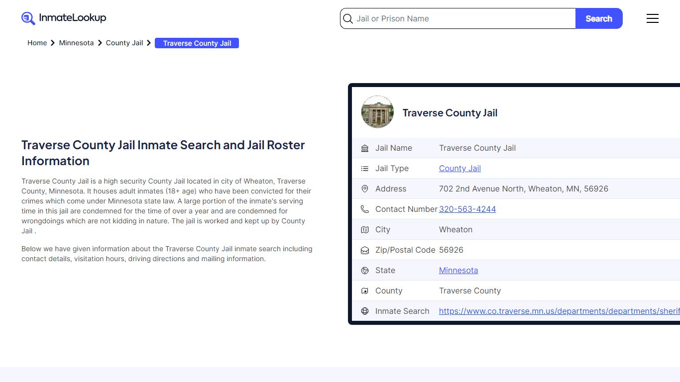 Traverse County Jail (MN) Inmate Search Minnesota - Inmate Lookup